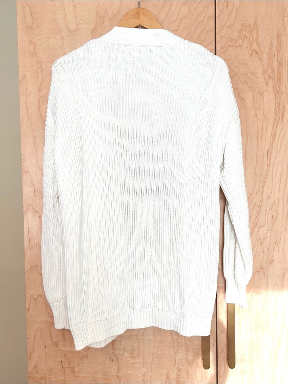 Quince Cream Open-Front Ribbed Cardigan - Picture 2 of 3